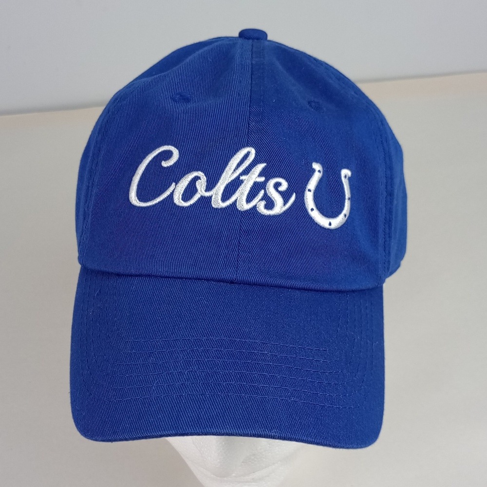 NWOT NFL Team Apparel Womens OS Blue Indianapolis Colts Script Logo Baseball Cap